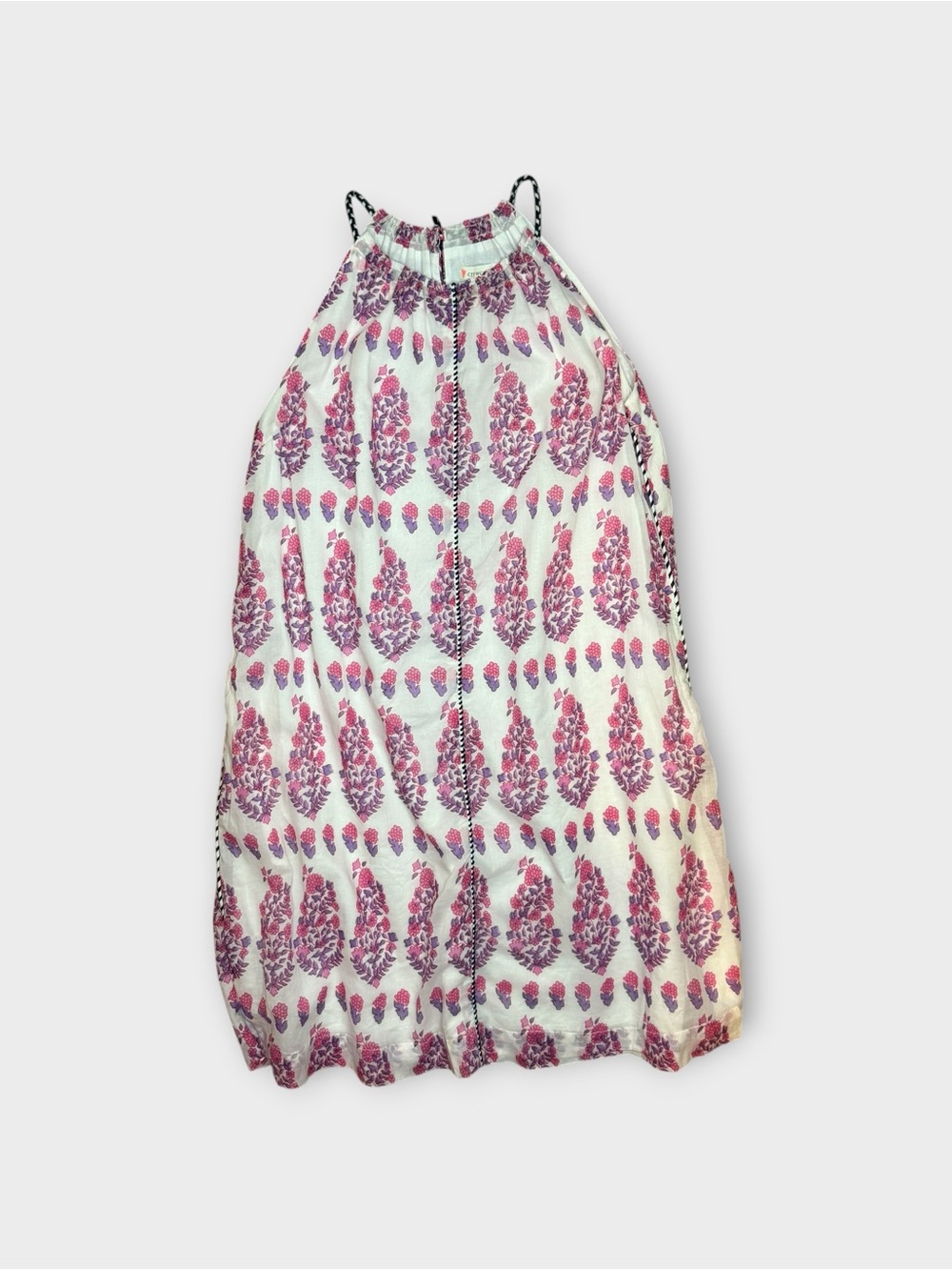 Crewcuts Pink & Purple Floral High-Neck Swing Dress